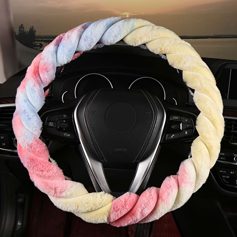 Car Steering Wheel Cover Bright Yellow