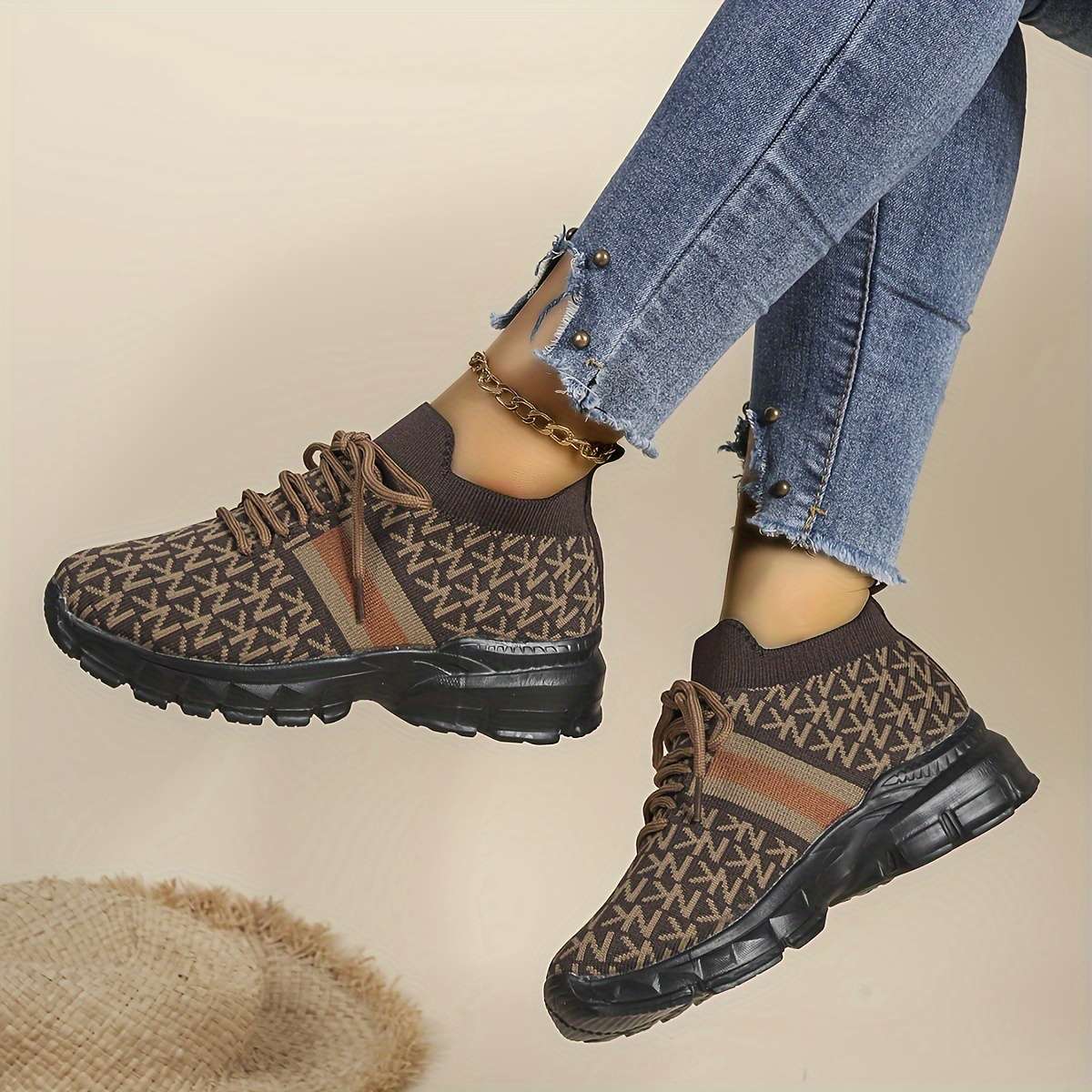 Women S Sneakers Color Coffee Brown Sizeuk 5