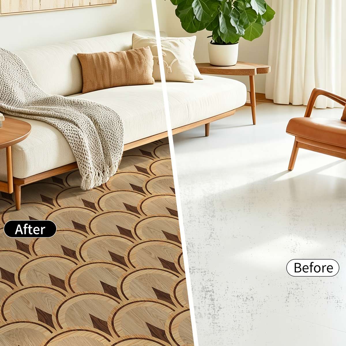 Self Adhesive Floor Stickers 40*120Cm*1Roll Retro Wood Grain