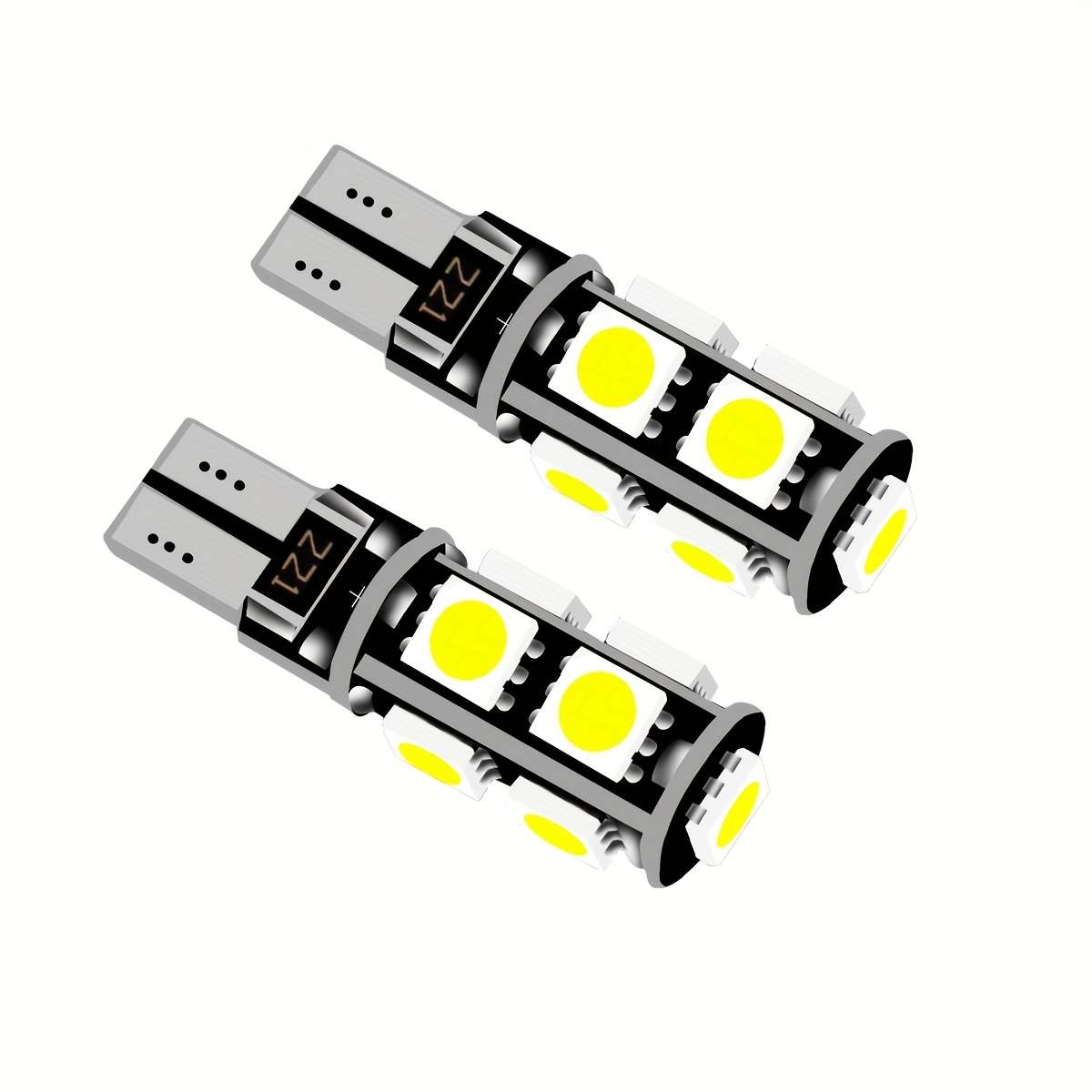 Two LED car turn signal lights T10 W5W with decoding high-brightness bulbs featuring
