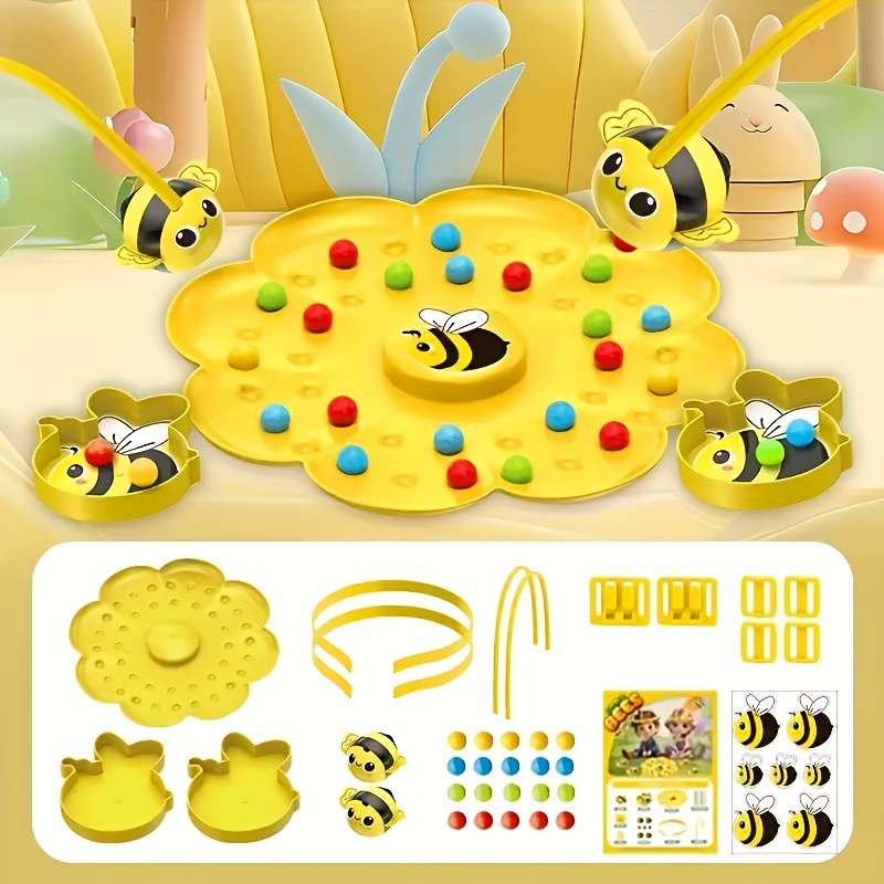 Magnetic Bee & Candy Bean Picking Toy Parent Child Interactive Learning Game