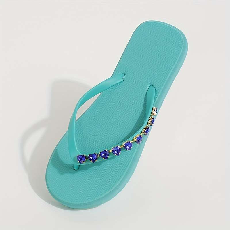 Ladies Summer Flip Flops Deep Sky Blue Uk 3.5-4