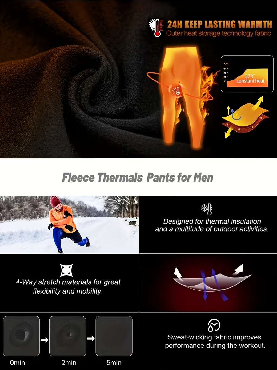 Thermal Underwear Color Black Sizexxl