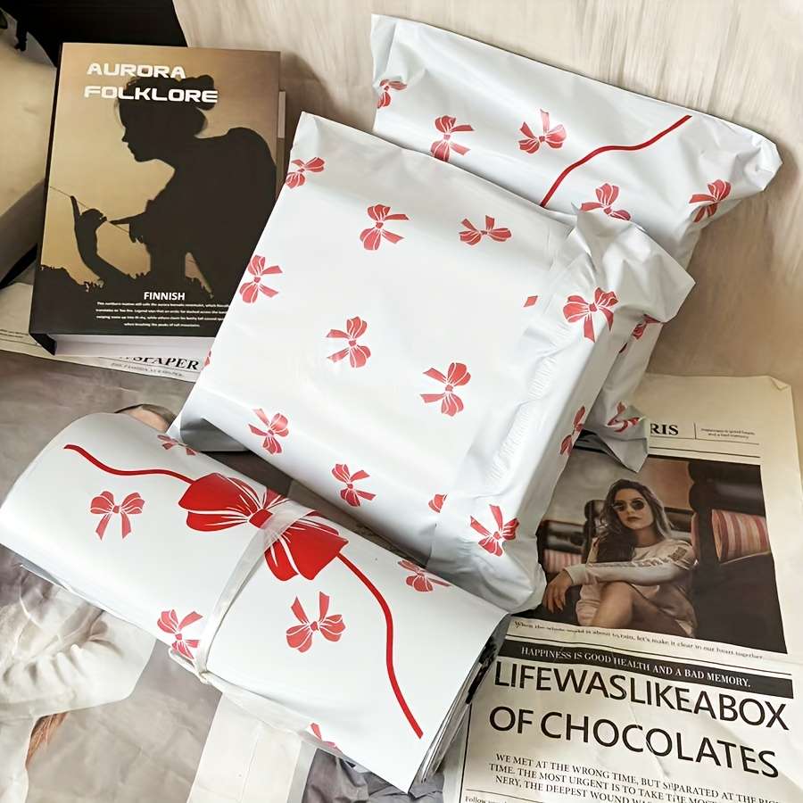 Christmas Gift Boxes Color White Bow Size 38X 52Cm