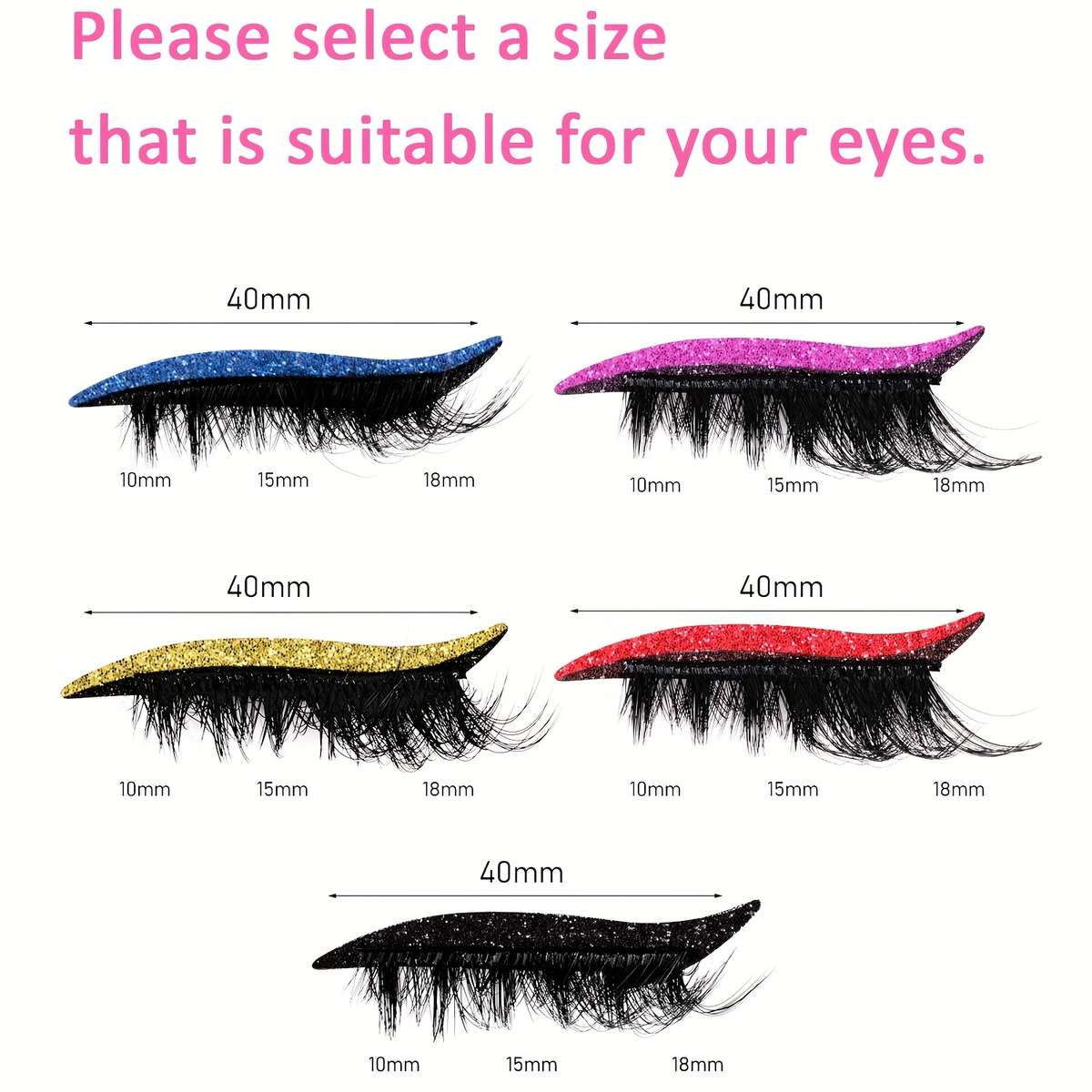 5 Pairs Volume Cluster Lashes Color 1 Pair Of Each The 5 Colors