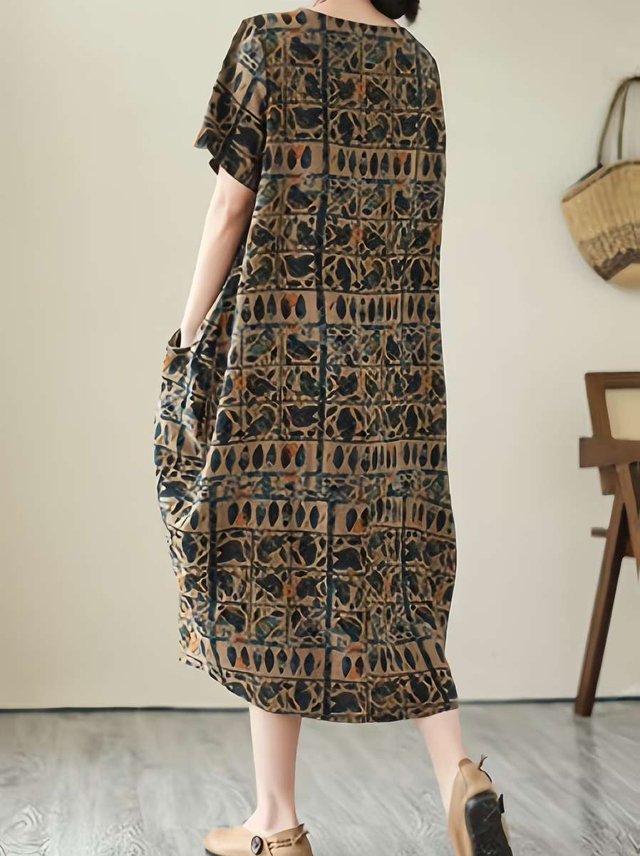 Women S Dress Color Linen Size 5Xl