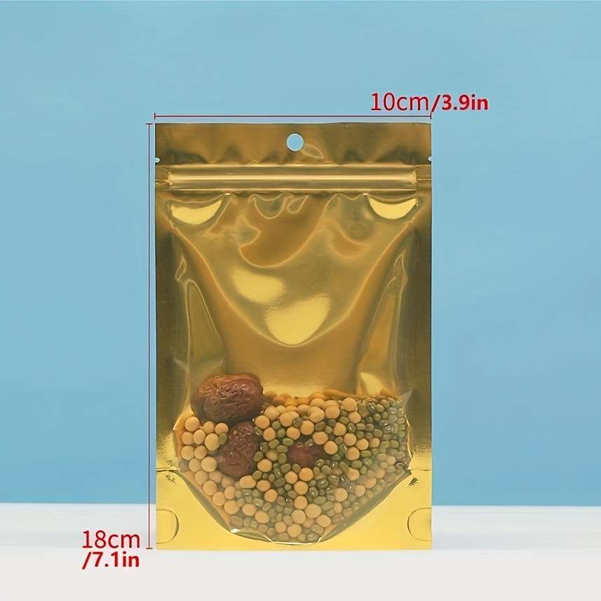 Food Storage Bags Color Golden Size10X18Cm 20Pcs