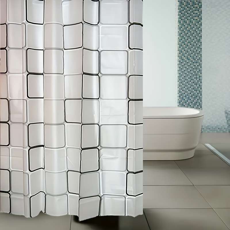 Waterproof Shower Curtain Color Black And White Large Square Size 71X78.7 180X200Cm