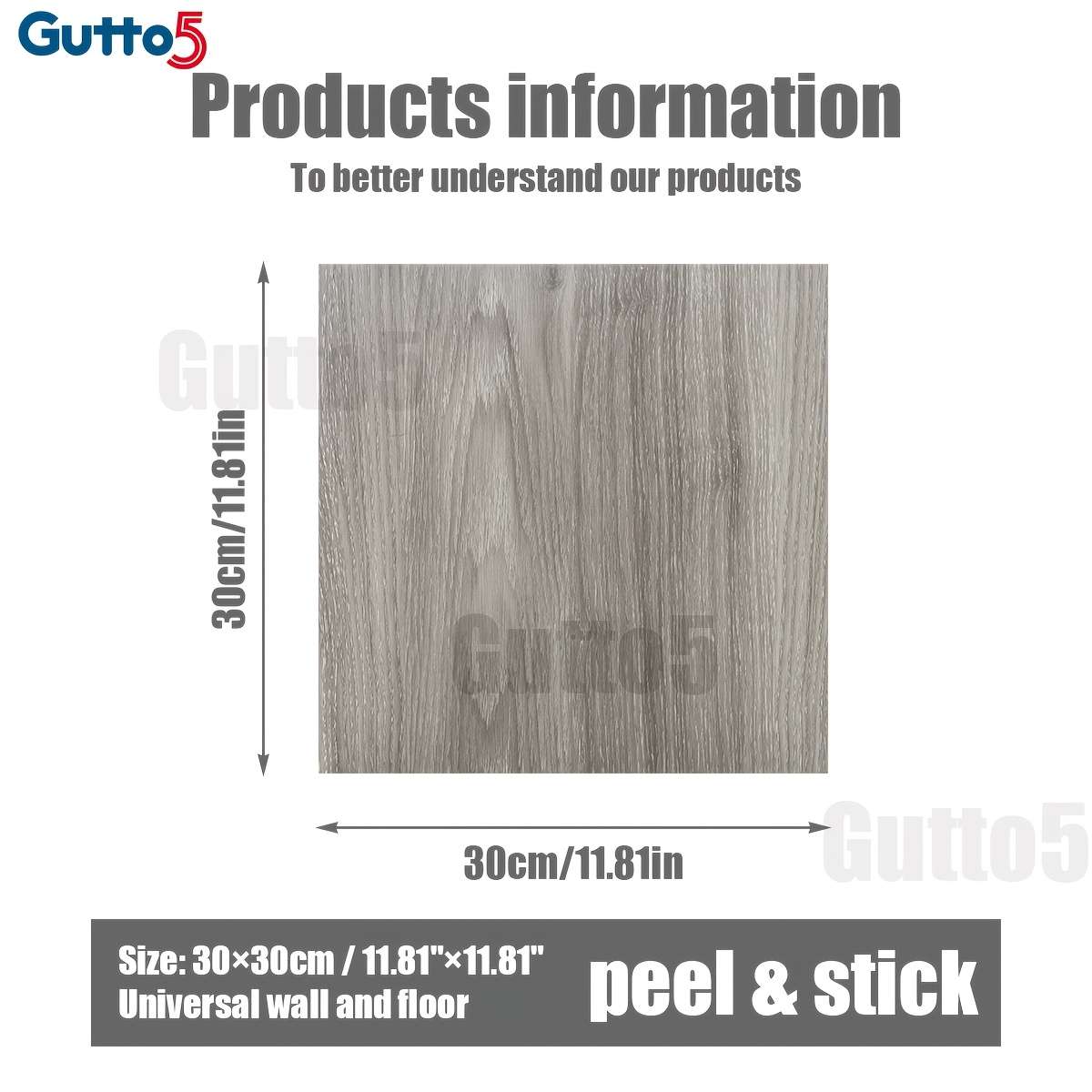 Self Adhesive Floor Stickers 30Pcs 11.8"11.8" 30Cm30Cm Dark Walnut