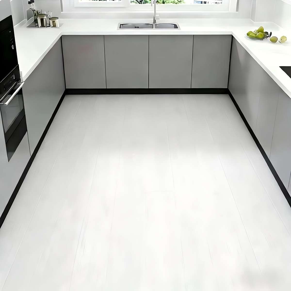 Self Adhesive Floor Stickers Gray White 40.01Cm*9.0Meter