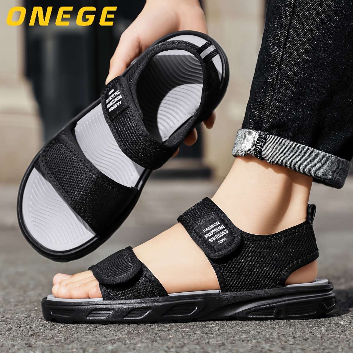 Sandals Color Black Gray Size Uk 9