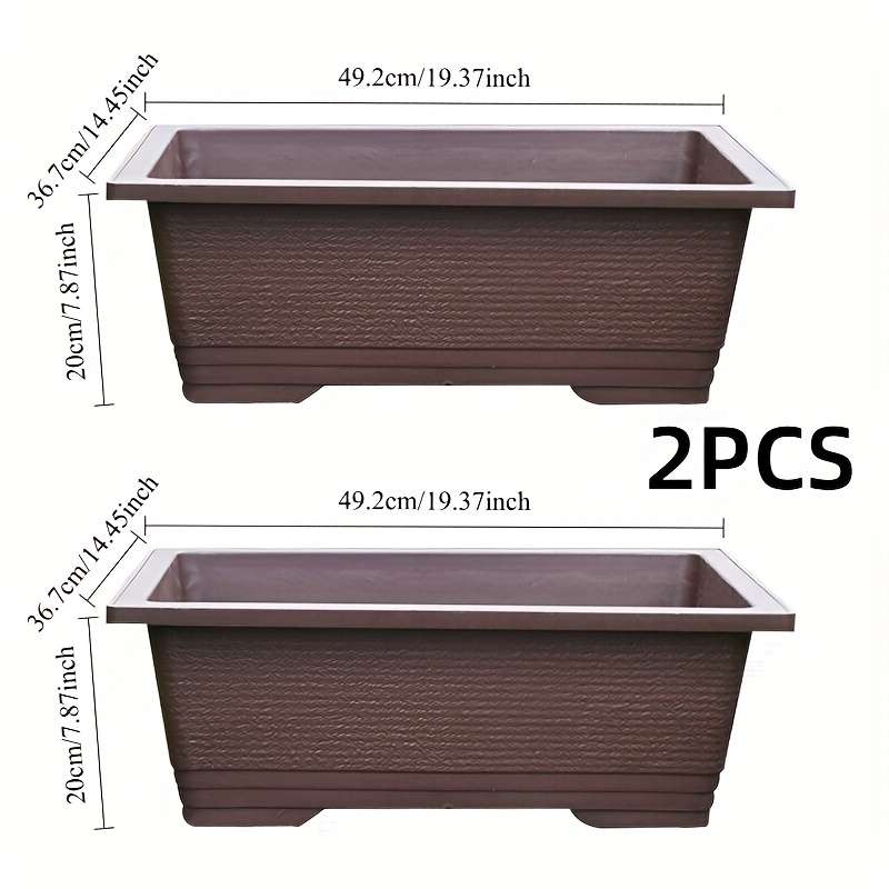 Flowerpot Model Square Basin No Hole At The Bottom 2 Pack