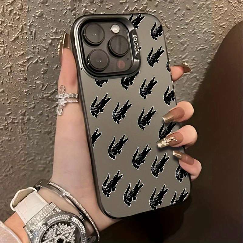 1Pc Mixed Color  For iPhone 15 Plus Crocodile Pattern Phone Case