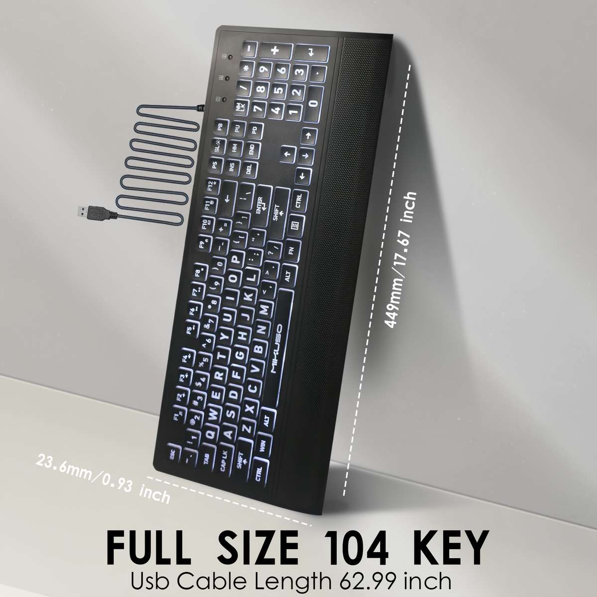 Large Font Wired Keyboard