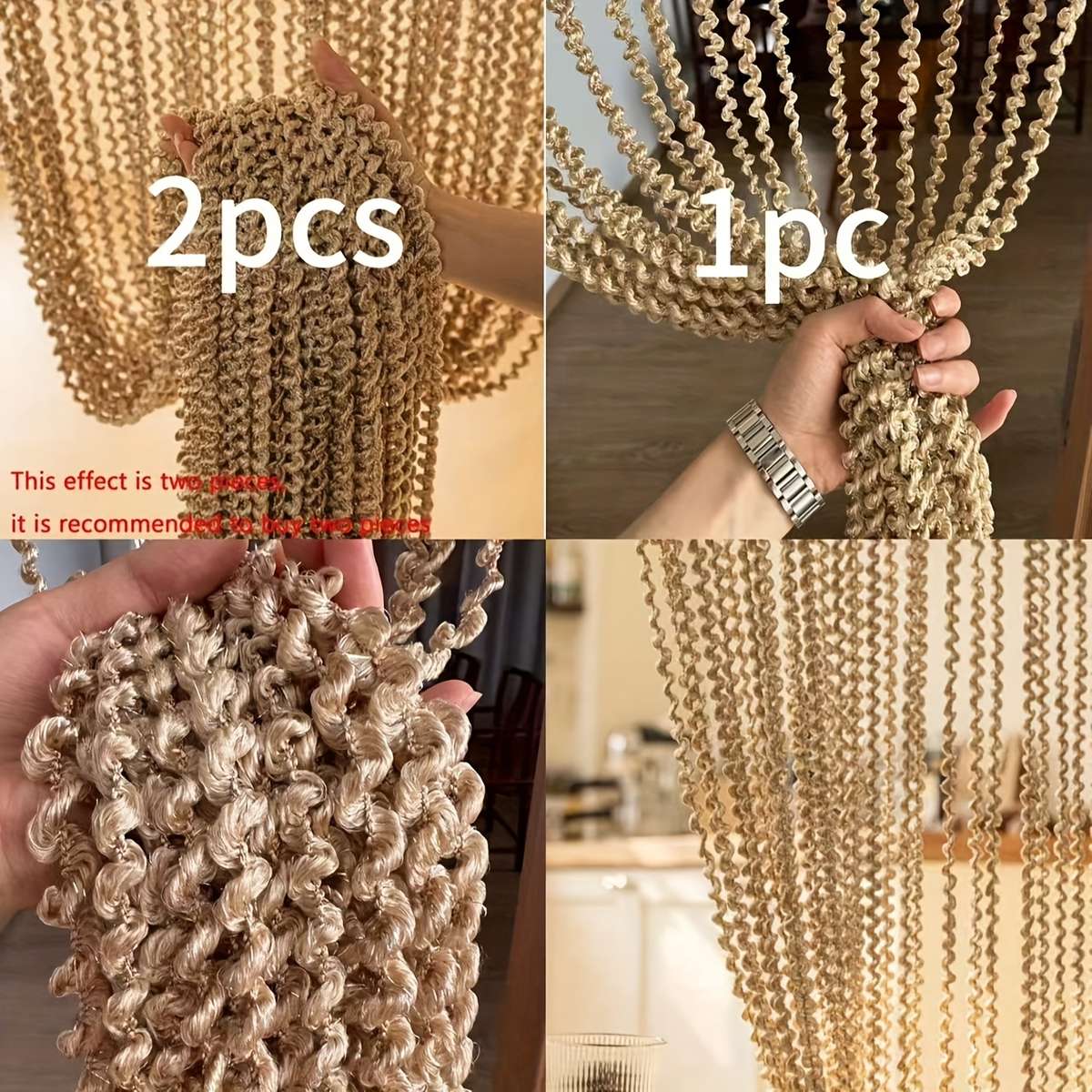 Door Curtain Color Golden Size39W*79L100*200Cm
