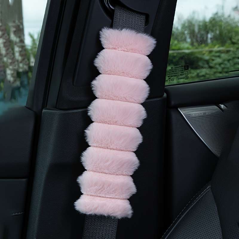 Car Seat Belt Covers White B Model 2Pcs