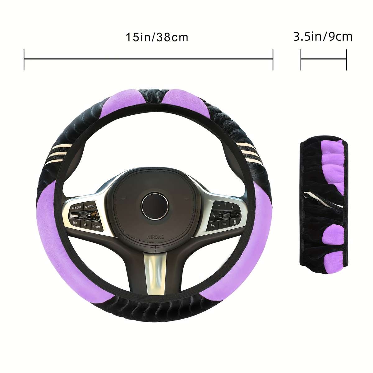 Car Steering Wheel Cover Grey