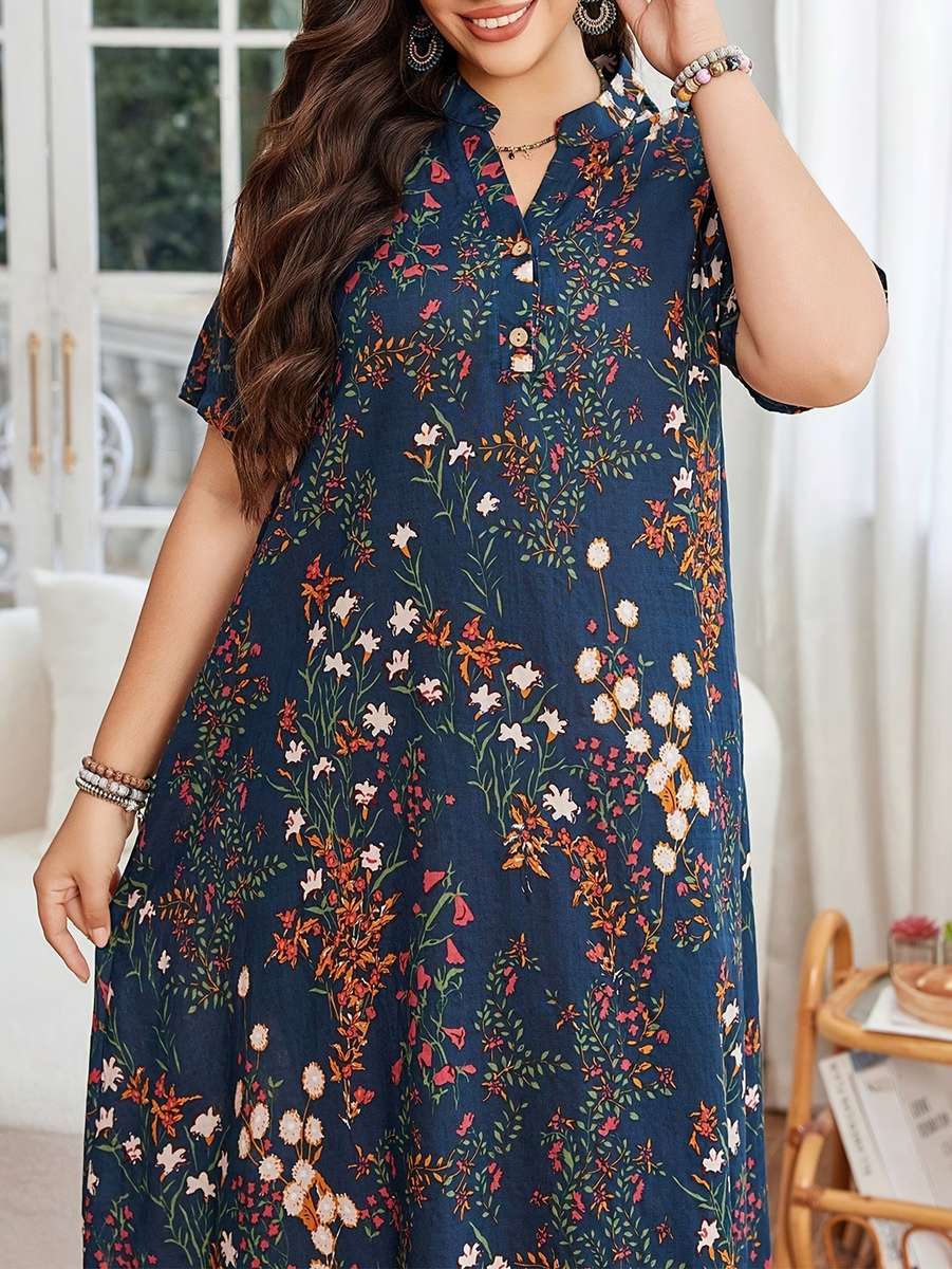 Women S Dress Color Blue Size 1Xl