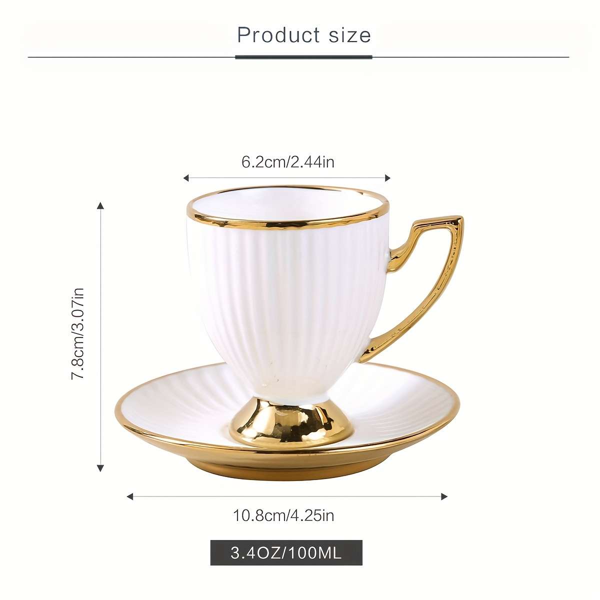 Water Cup Color 6 Cup And Saucer Striped Goblet