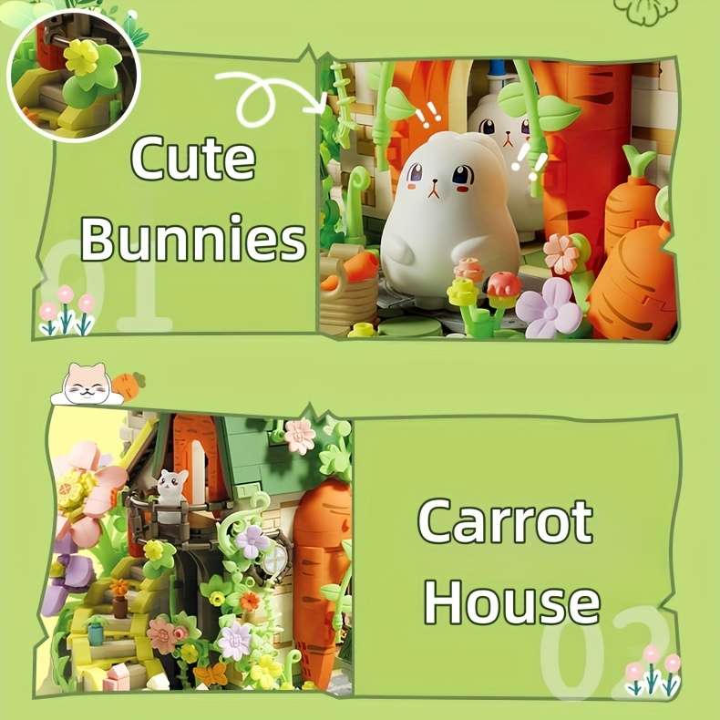 Building Toy Architectural Model Toy Set Color Carrot House  2393 Pcs