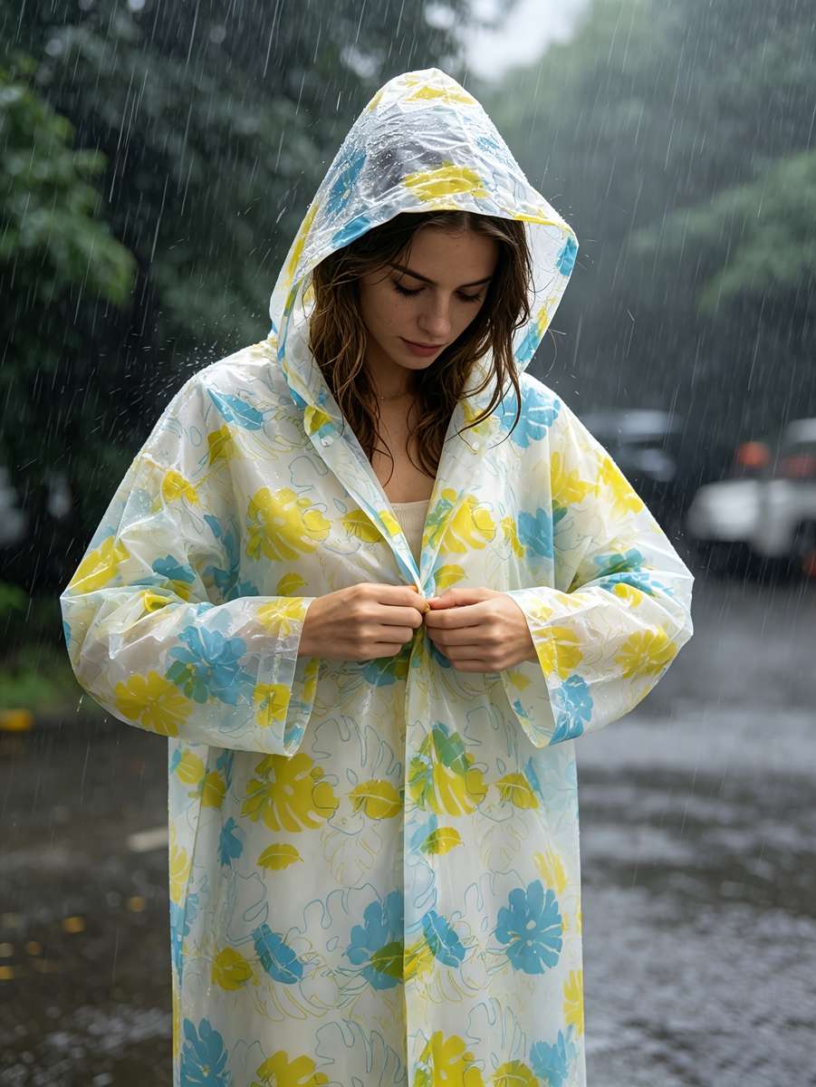 Raincoat White Size Asian Onesize