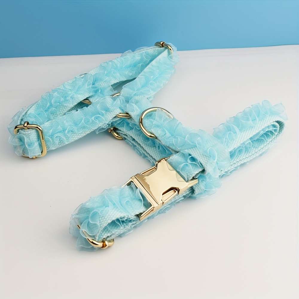 Dog Leash Color Light Blue Lace Lace 3Pcs Size S