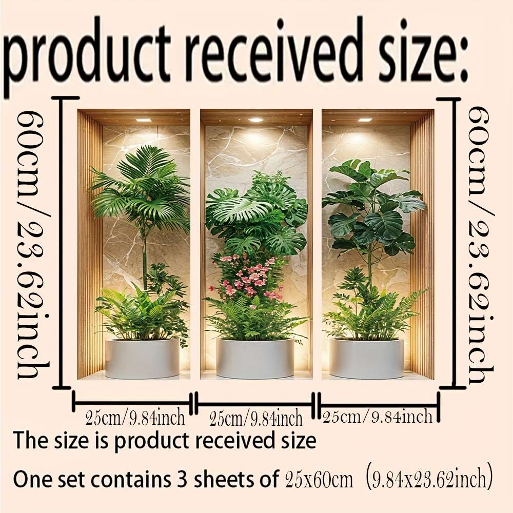 3PCS Premium Oil Resistant Piece Set Contemporary Style Wall Decals Vinyl Office