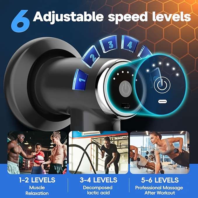 Massager Color Black 5 Detachable Massage Heads