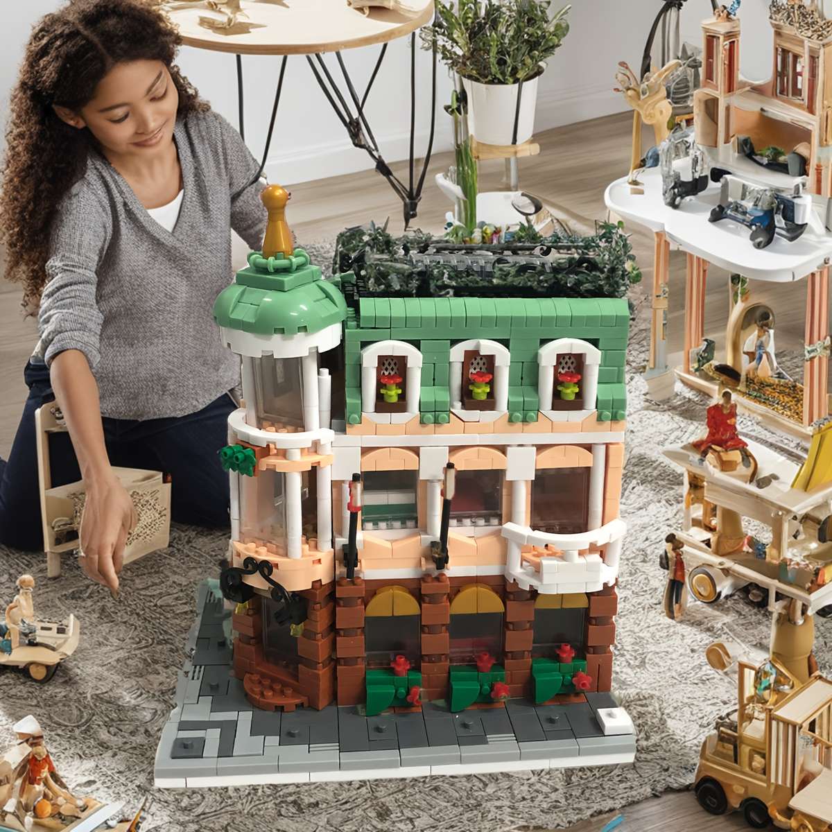 Building Toy Architectural Model Toy Set Model Corner Hotel 2260Pcs