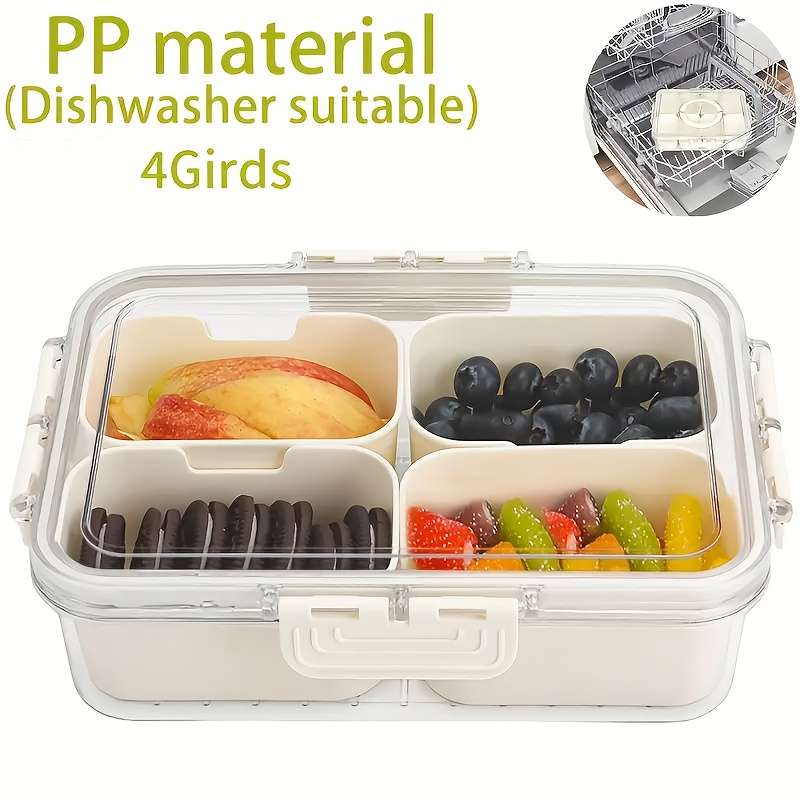 Antibacterial Box 2Piece Set 8Compartment Containertransparent Lid