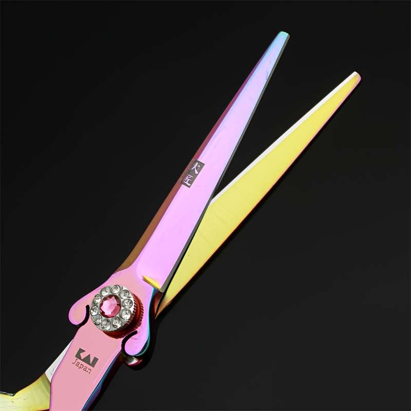 Hairdressing Scissors Model Colorful Butterfly Dragon Handle 6 Inch Flat Scissors