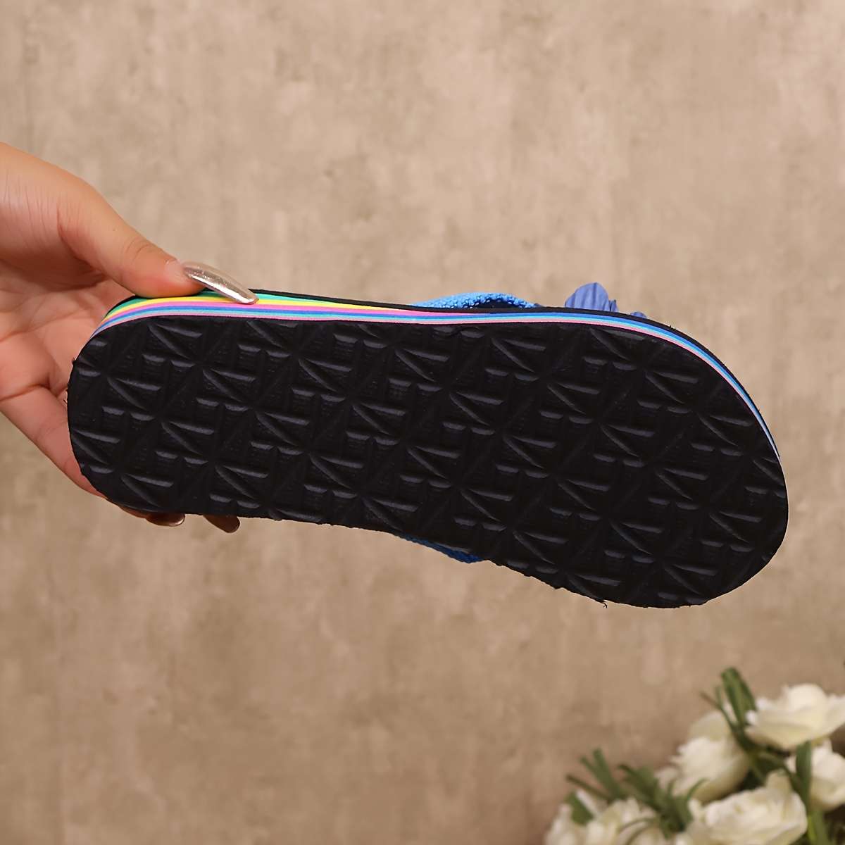 Ladies Summer Flip Flops Blue Uk 5