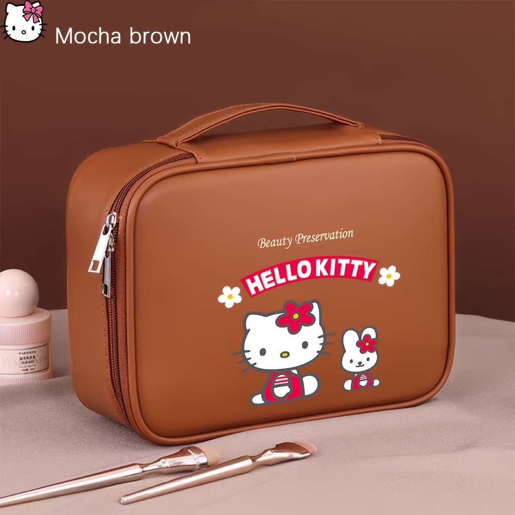 Luxury Grand Authorized Sanrio Hello Kitty Fashion Portable Large Capacity Makeu