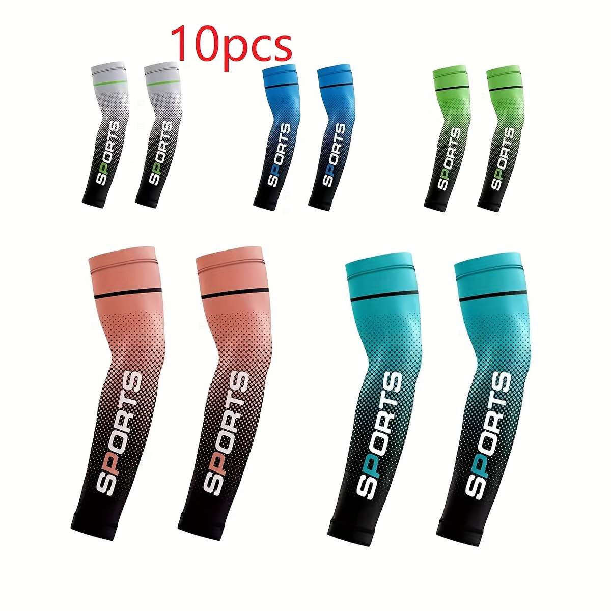 Sunscreen Sleeves Color 10 Pieces Of 5 Pairs Assortment