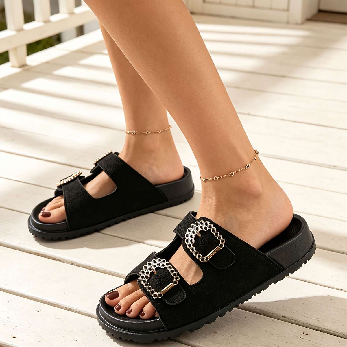 Sandals Color Black Size Uk 9 Wide