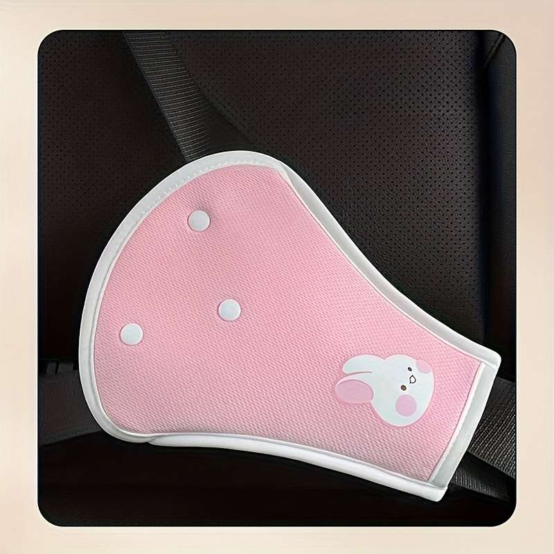 Car Seat Belt Covers 2 Piece Set Pink Bunny