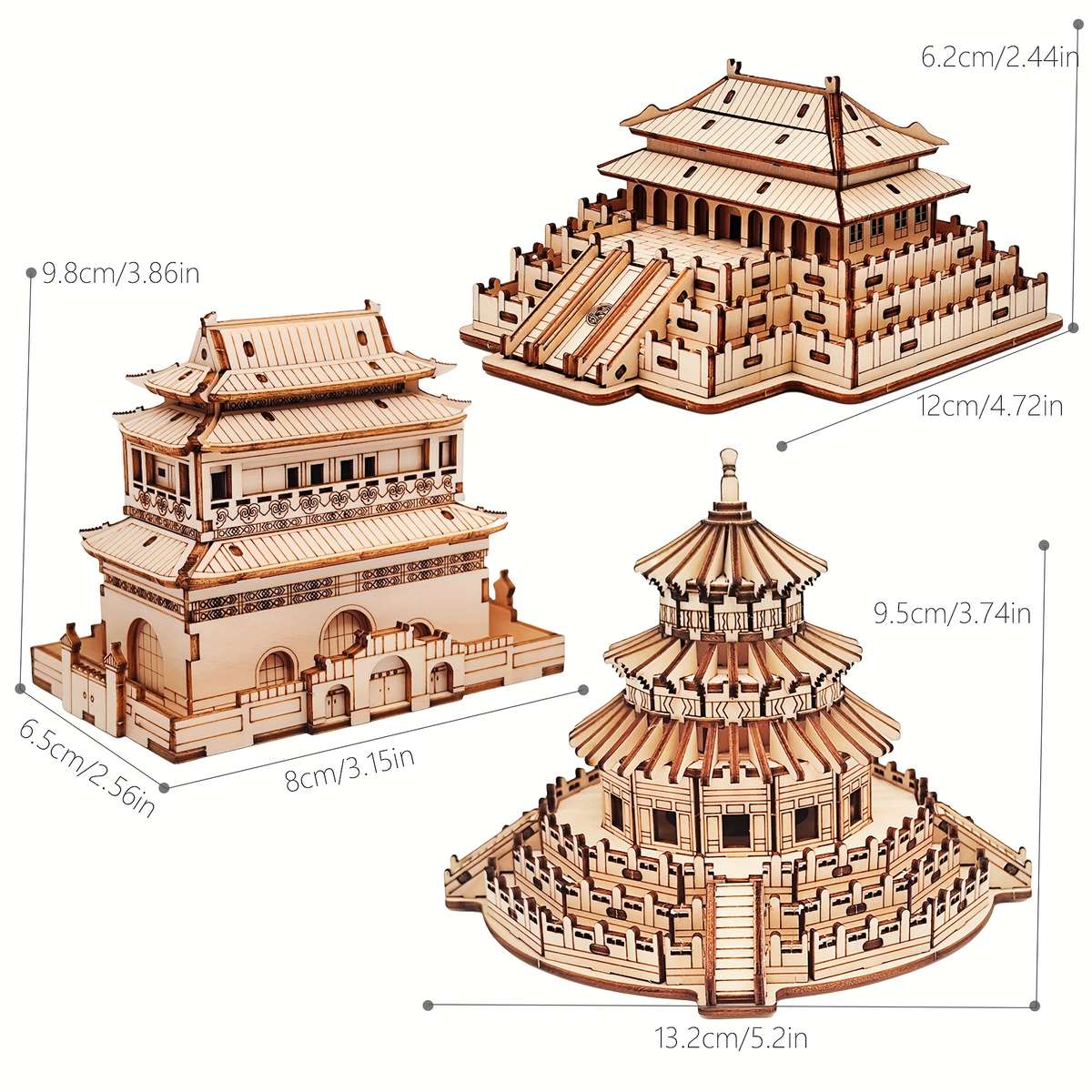 Building Toy Architectural Model Toy Set Items Wooden Palace Model