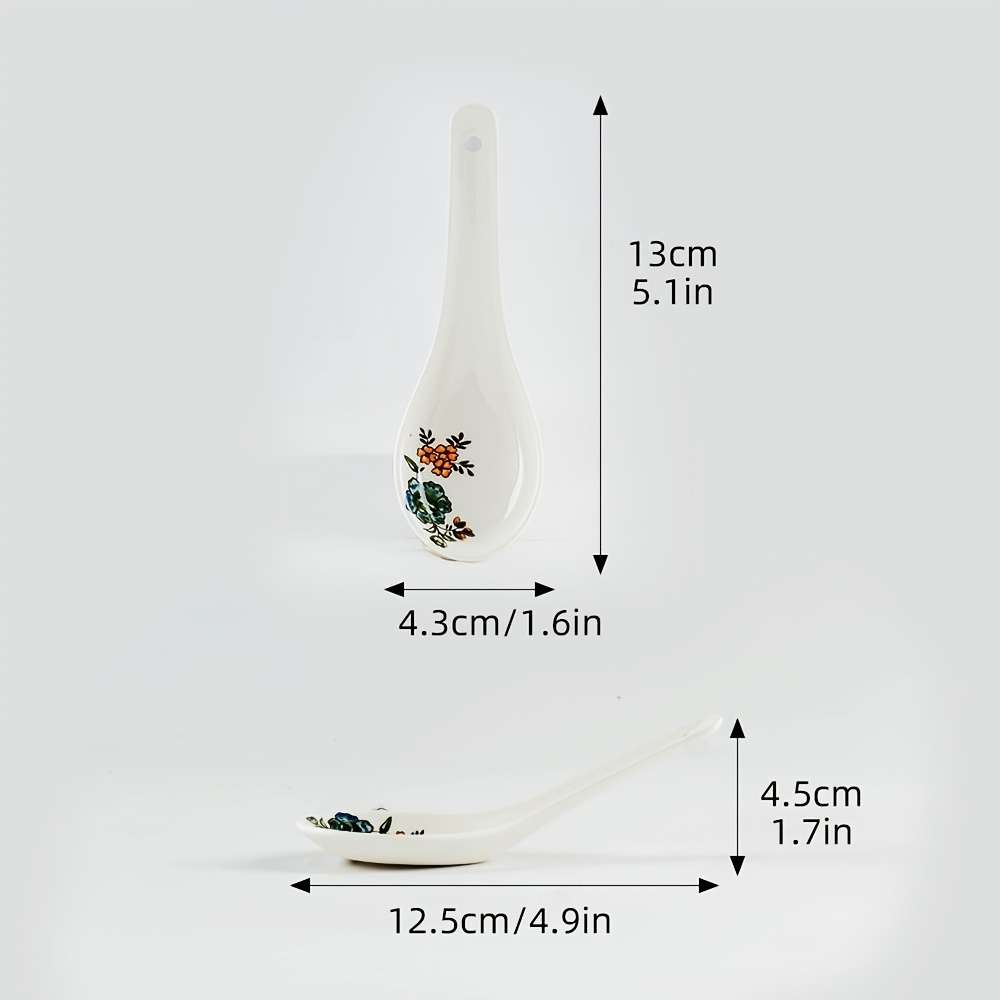 Bowl Items Four Small Soup Spoons  Spring Bud Flower