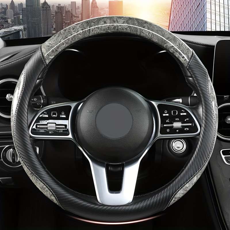 Car Steering Wheel Cover Gray (D Shaped)