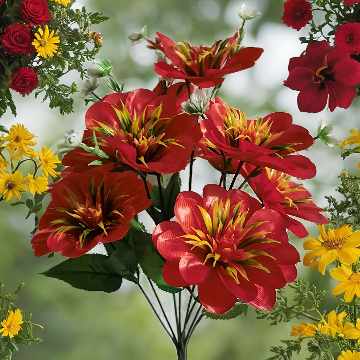 Simulated Flower Color Bright Red Sizeonesize