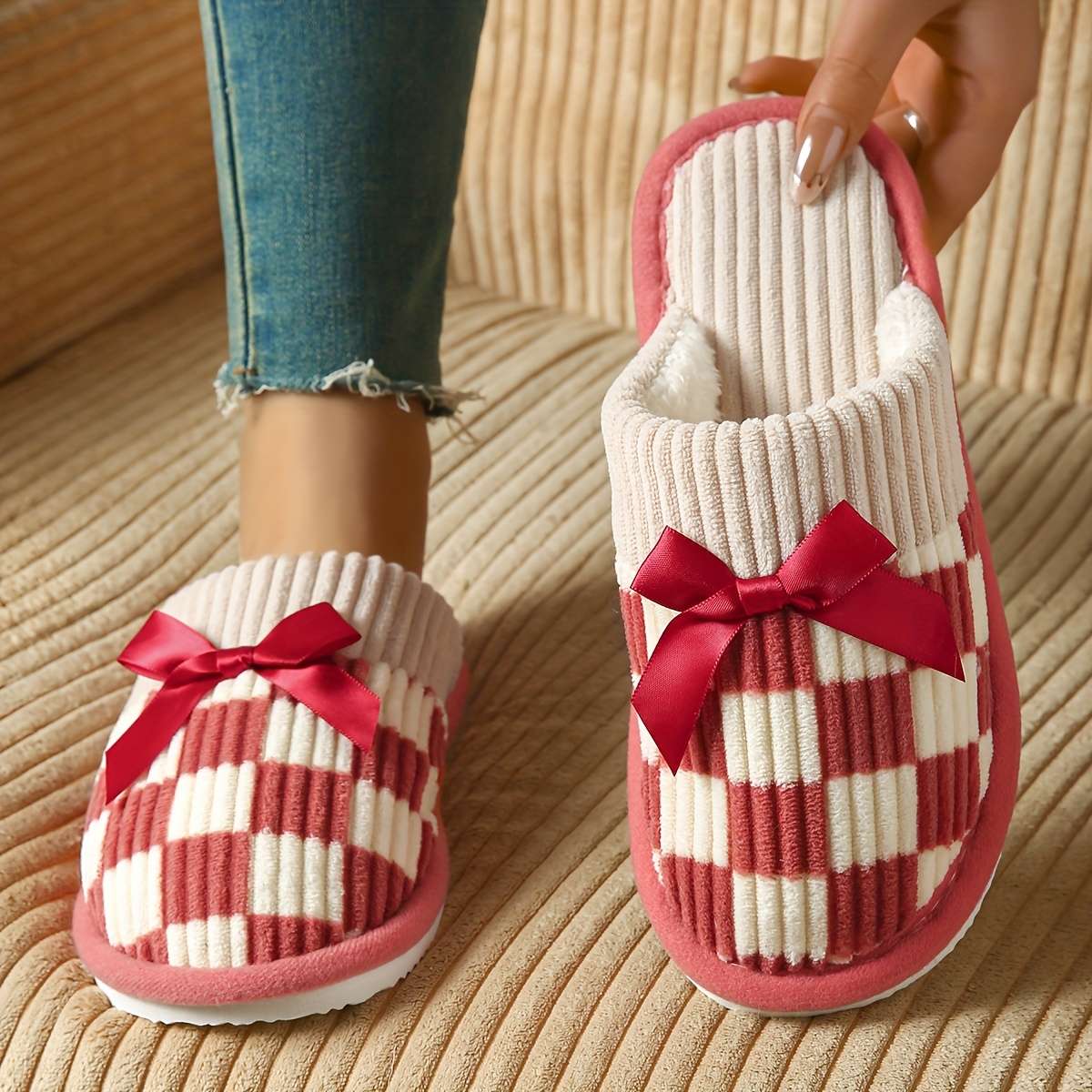 Cotton Slippers Color Grey Sizeuk 6.5-7