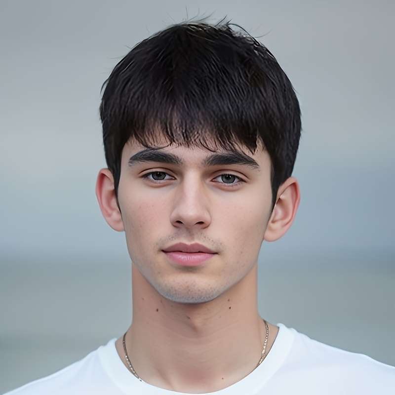 Black Mens Wigs Hair Length 5.08Cm