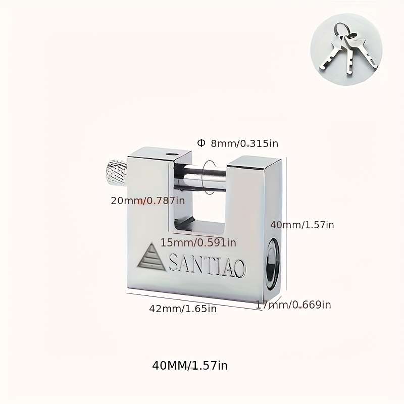 Lock Model 80Mm 3.15In 1Pc 1 Lock With 3 Keys