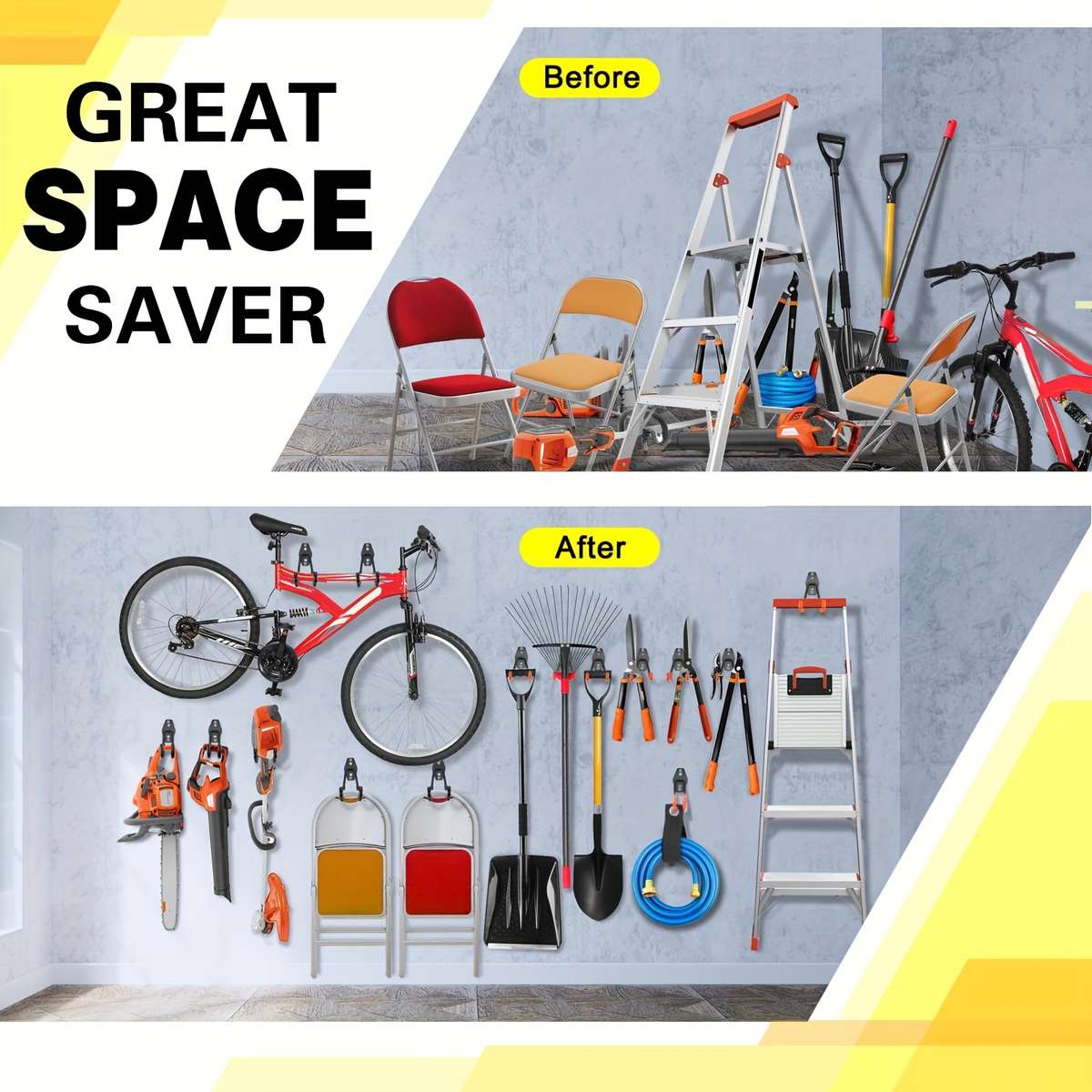 2Pack Garage Hook Storage Rack Wall Mounted Power And Quantity 2Pcs Screw Pack Included