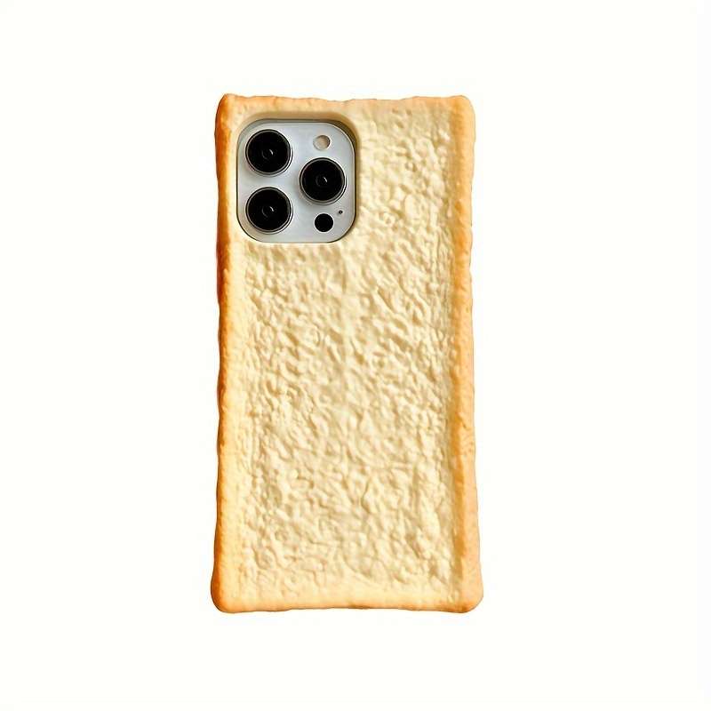 1Pc Yellow For iPhone 16 Pro Max Fun Toast Bread Suitable Phone Case
