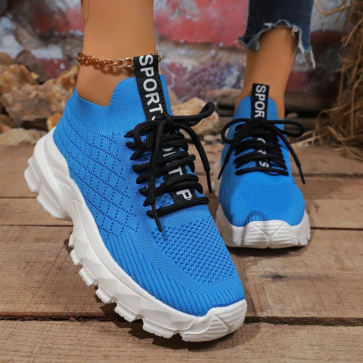 Women S Sneakers Color Blue Sizeuk 7.5