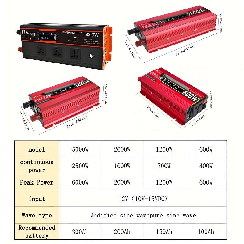 Inverter Model 12V 220V 600W