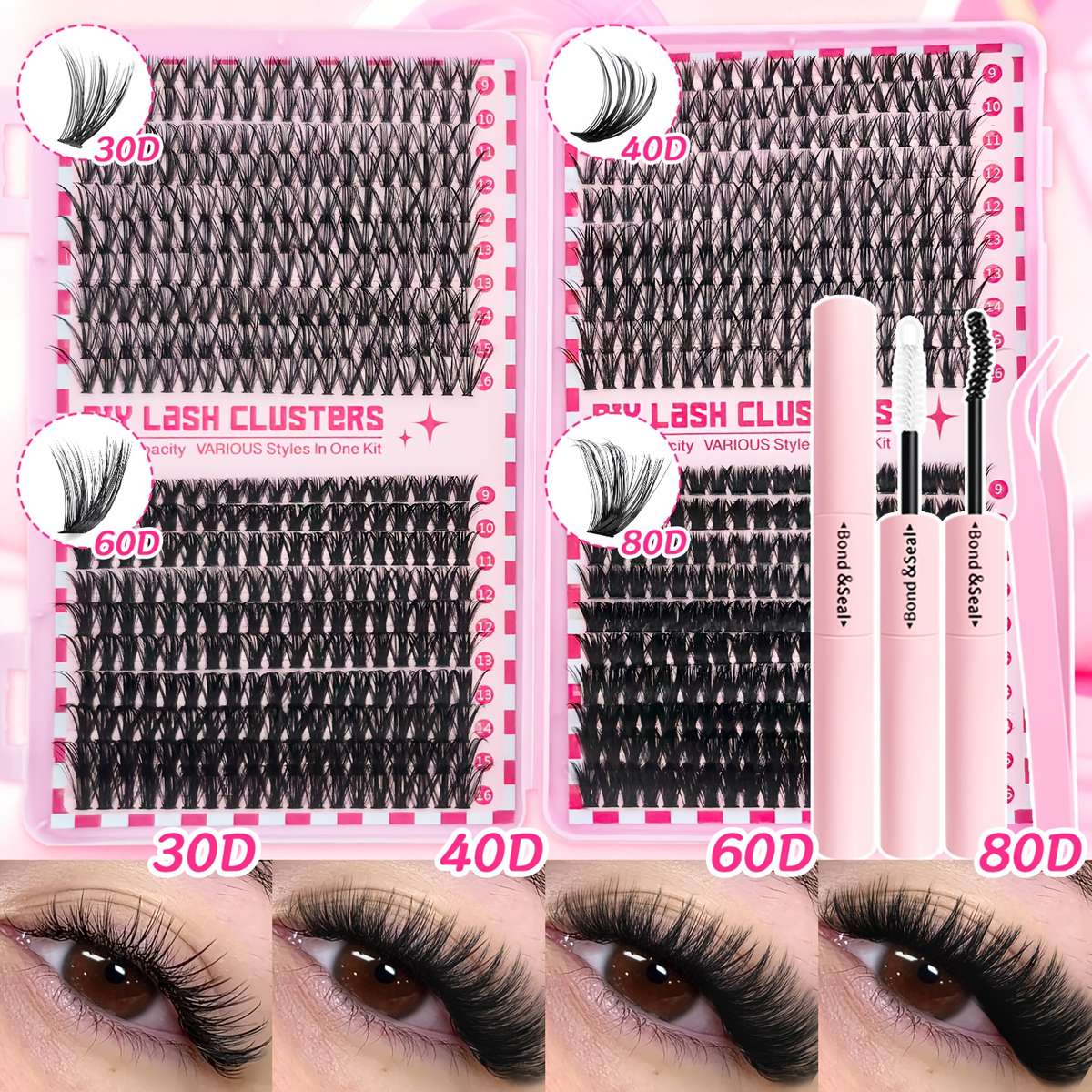 200 Clusters Soft D Curl Lash Extensions Capacity 200 Cluster Portable Model
