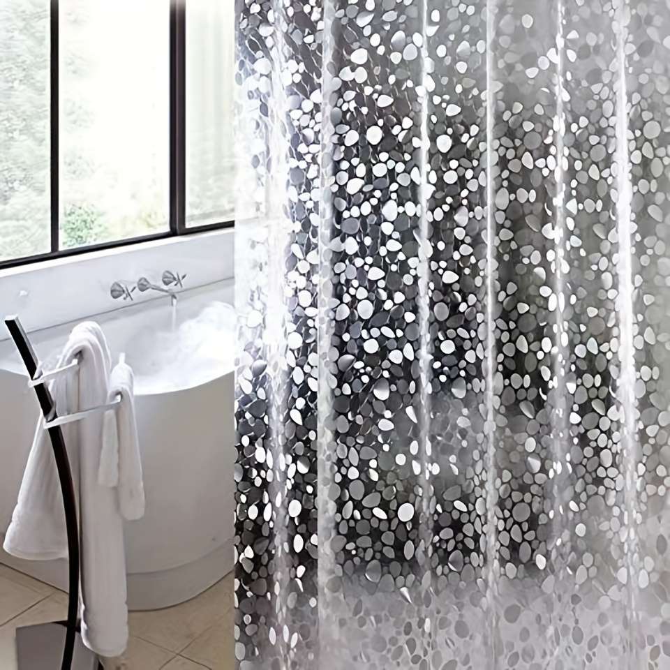 Waterproof Shower Curtain Color 3D Goose Warm Stone Size Width 180*Height 180Cm