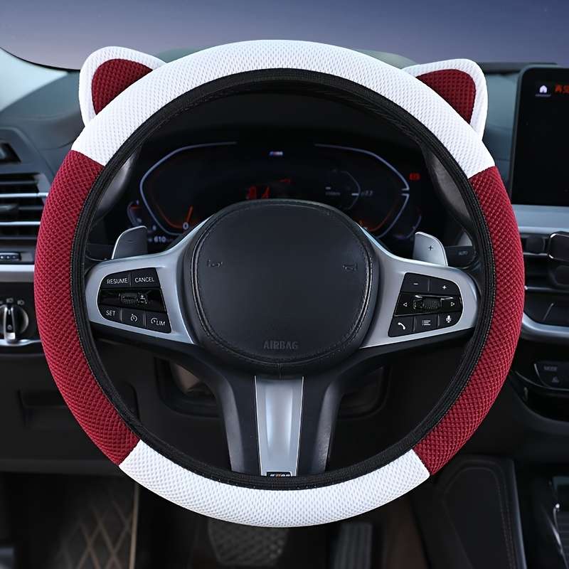 Car Steering Wheel Cover Red+White